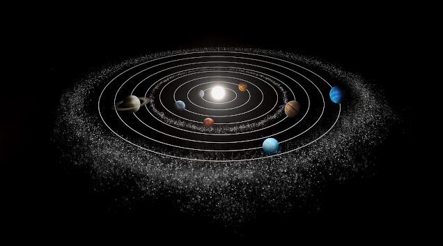 An illustration of the solar system.